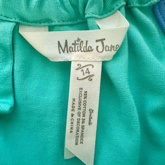 Matilda Jane Dream Chasers Polka Dot Daisy Floral Sleeveless Dress Blue Green 14 - Picture 7 of 8